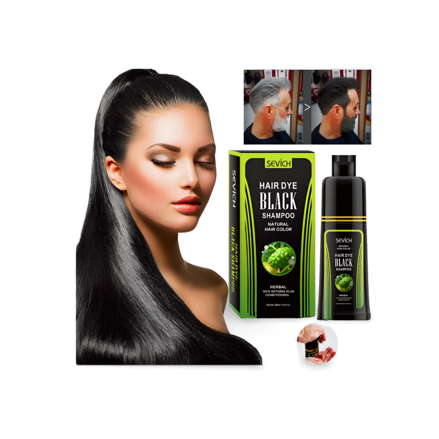 SEVICH Hair Dye Black Shampoo
