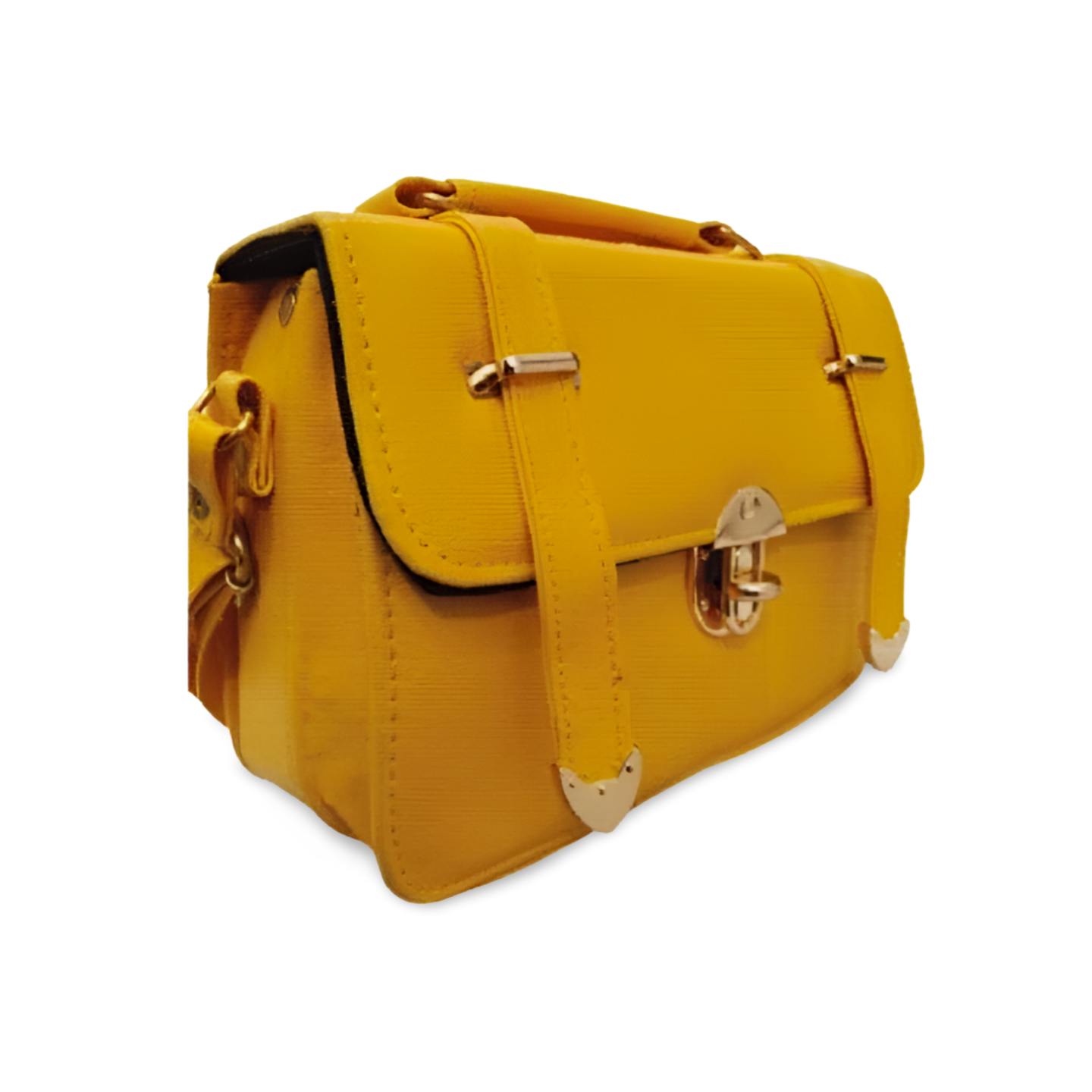 Yellow Rexine Purse