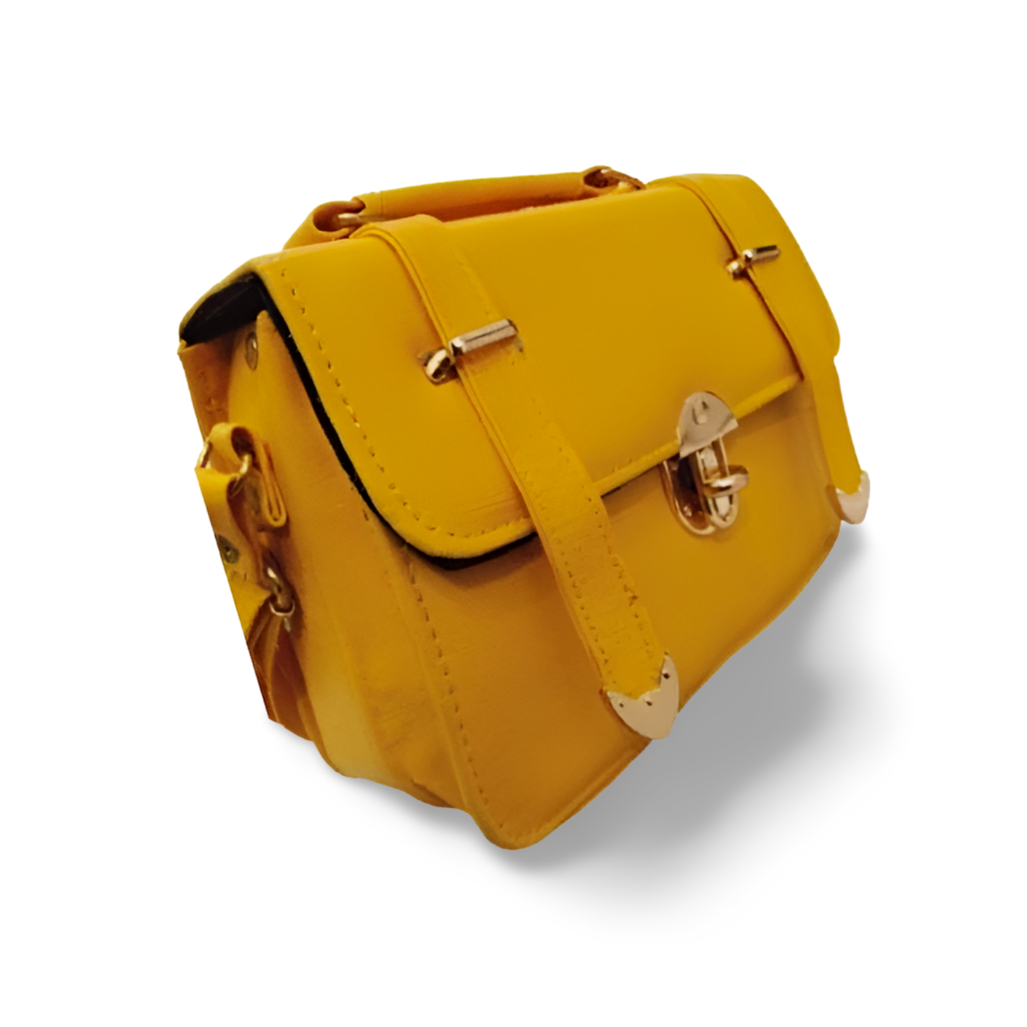 Yellow Rexine Purse